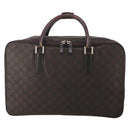 GUCCI GG Canvas Boston Bag Nylon Dark Brown Silver 010 1350 08 Auth am12441-2