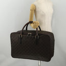 GUCCI GG Canvas Boston Bag Nylon Dark Brown Silver 010 1350 08 Auth am12441-26