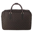 GUCCI GG Canvas Boston Bag Nylon Dark Brown Silver 010 1350 08 Auth am12441-3