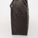 GUCCI GG Canvas Boston Bag Nylon Dark Brown Silver 010 1350 08 Auth am12441-4