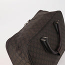 GUCCI GG Canvas Boston Bag Nylon Dark Brown Silver 010 1350 08 Auth am12441-6