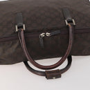 GUCCI GG Canvas Boston Bag Nylon Dark Brown Silver 010 1350 08 Auth am12441-7