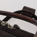 GUCCI GG Canvas Boston Bag Nylon Dark Brown Silver 010 1350 08 Auth am12441-8