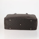 GUCCI GG Canvas Boston Bag Nylon Dark Brown Silver 010 1350 08 Auth am12441-9