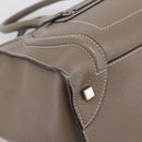 CELINE Luggage Mini Hand Bag Leather Gray Silver Auth am12449A-14