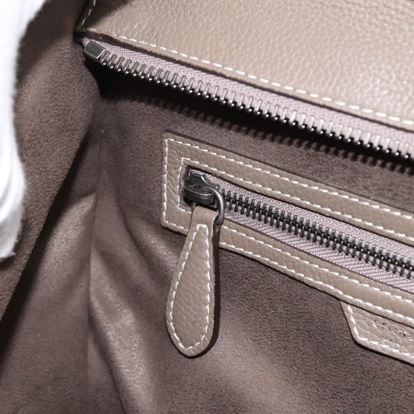 CELINE Luggage Mini Hand Bag Leather Gray Silver Auth am12449A