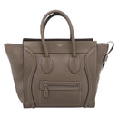 CELINE Luggage Mini Hand Bag Leather Gray Silver Auth am12449A-13
