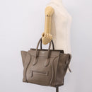 CELINE Luggage Mini Hand Bag Leather Gray Silver Auth am12449A-24