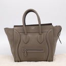 CELINE Luggage Mini Hand Bag Leather Gray Silver Auth am12449A-12