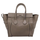 CELINE Luggage Mini Hand Bag Leather Gray Silver Auth am12449A-2