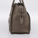 CELINE Luggage Mini Hand Bag Leather Gray Silver Auth am12449A-4