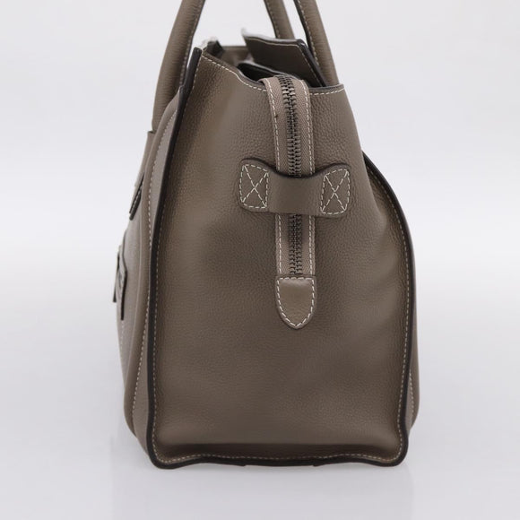 CELINE Luggage Mini Hand Bag Leather Gray Silver Auth am12449A
