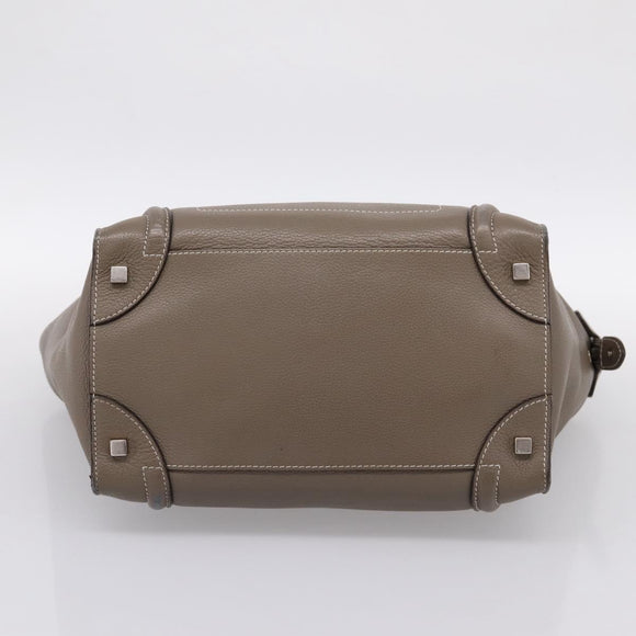 CELINE Luggage Mini Hand Bag Leather Gray Silver Auth am12449A