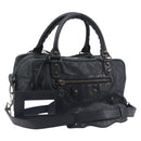 BALENCIAGA The Box Hand Bag Leather 2way Black 145694 Auth am12450V-1