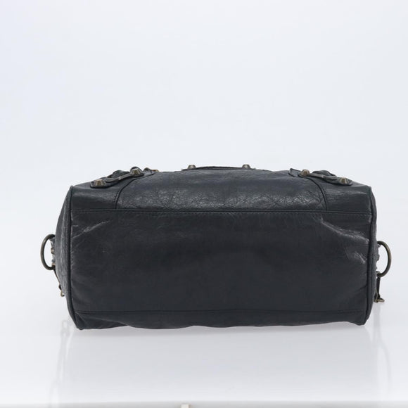 BALENCIAGA The Box Hand Bag Leather 2way Black 145694 Auth am12450V