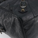BALENCIAGA The Box Hand Bag Leather 2way Black 145694 Auth am12450V-15