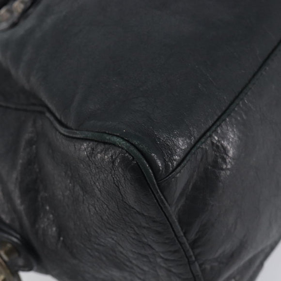 BALENCIAGA The Box Hand Bag Leather 2way Black 145694 Auth am12450V