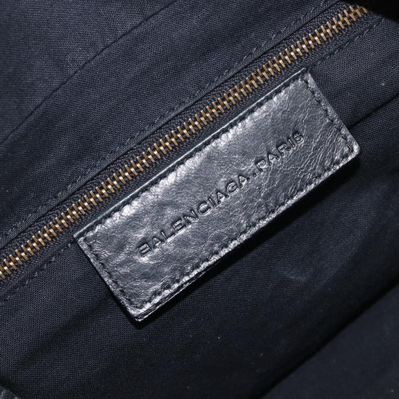 BALENCIAGA The Box Hand Bag Leather 2way Black 145694 Auth am12450V