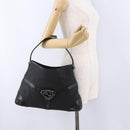 GUCCI Interlocking Shoulder Bag Canvas Black Silver 114879 Auth am12452A-23