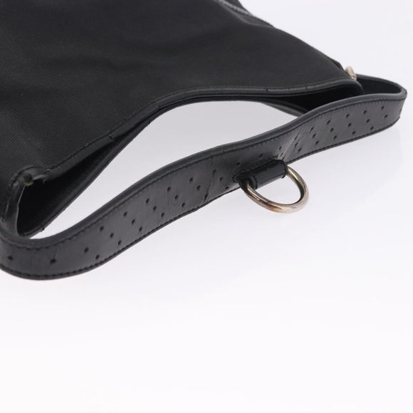 GUCCI Interlocking Shoulder Bag Canvas Black Silver 114879 Auth am12452A