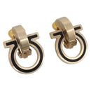 Salvatore Ferragamo Gancini Earring Metal Gold Tone Auth am12454V-1