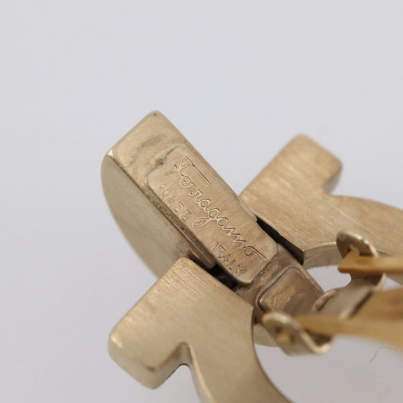 Salvatore Ferragamo Gancini Earring Metal Gold Tone Auth am12454V