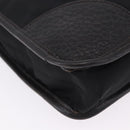 PRADA Tote Bag Nylon Leather Black Gold Tone Auth am12459V-8