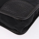 PRADA Tote Bag Nylon Leather Black Gold Tone Auth am12459V-15