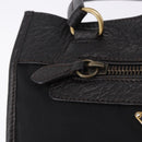 PRADA Tote Bag Nylon Leather Black Gold Tone Auth am12459V-19