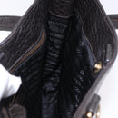 PRADA Tote Bag Nylon Leather Black Gold Tone Auth am12459V-22