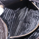 PRADA Tote Bag Nylon Leather Black Gold Tone Auth am12459V-24
