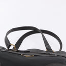 PRADA Tote Bag Nylon Leather Black Gold Tone Auth am12459V-14