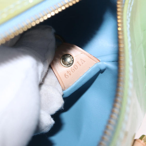 LOUIS VUITTON Monogram Vernis Bedford Hand Bag Baby Blue M91007 LV Auth am12460V