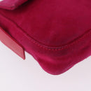FENDI Mamma Baguette Shoulder Bag Suede Pink Gold Tone Auth am12464V-11