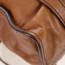 Miu Miu Side Ribbon Shoulder Bag Leather Brown Gold Tone Auth am12465V-15