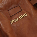 Miu Miu Side Ribbon Shoulder Bag Leather Brown Gold Tone Auth am12465V-18
