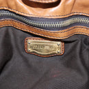 Miu Miu Side Ribbon Shoulder Bag Leather Brown Gold Tone Auth am12465V-19
