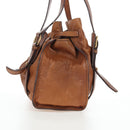 Miu Miu Side Ribbon Shoulder Bag Leather Brown Gold Tone Auth am12465V-3