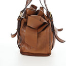 Miu Miu Side Ribbon Shoulder Bag Leather Brown Gold Tone Auth am12465V-4
