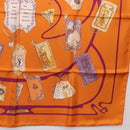 HERMES Carre 90 Scarf Silk ""CARNETS DE BAL"" Orange Auth am12466M-10