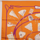 HERMES Carre 90 Scarf Silk ""CARNETS DE BAL"" Orange Auth am12466M-14