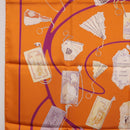 HERMES Carre 90 Scarf Silk ""CARNETS DE BAL"" Orange Auth am12466M-17
