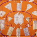 HERMES Carre 90 Scarf Silk ""CARNETS DE BAL"" Orange Auth am12466M-18