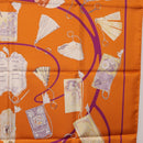 HERMES Carre 90 Scarf Silk ""CARNETS DE BAL"" Orange Auth am12466M-19