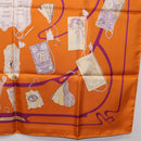 HERMES Carre 90 Scarf Silk ""CARNETS DE BAL"" Orange Auth am12466M-22