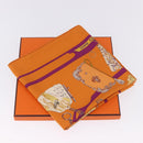 HERMES Carre 90 Scarf Silk ""CARNETS DE BAL"" Orange Auth am12466M-24