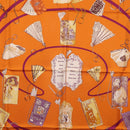 HERMES Carre 90 Scarf Silk ""CARNETS DE BAL"" Orange Auth am12466M-6