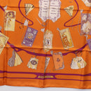 HERMES Carre 90 Scarf Silk ""CARNETS DE BAL"" Orange Auth am12466M-9