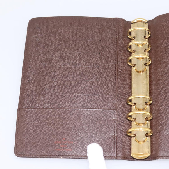 LOUIS VUITTON Damier Ebene Agenda MM Day Planner Cover R20240 LV Auth am12467V