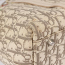 Christian Dior Trotter Canvas Floral Hand Bag Ivory Silver Auth am12468-14